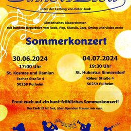 Veranstaltungsplakat Sommerkonzerte SinnersBlow e. V.